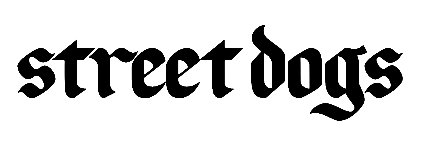 Street Dogs logo negro sobre fondo blanco